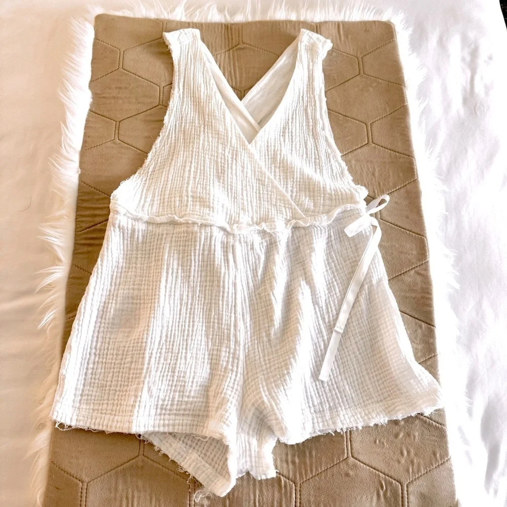 Spiritual Gangster White Gauze Romper Size Small - Picture 11 of 14